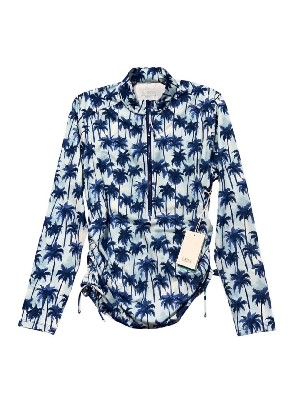 Carve Designs Women's Sz Medium Cruz Rashguard in Toile Long Sleeve Palm Print